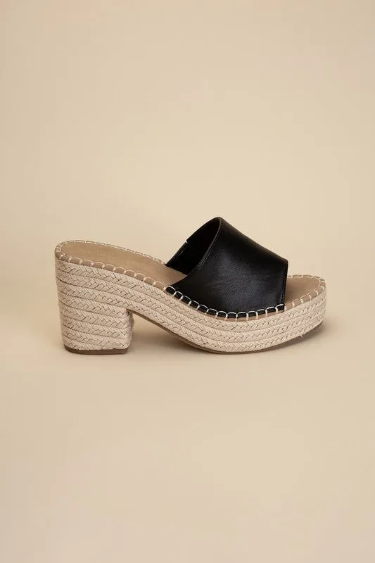 LOCK-1 ESPADRILLE MULE HEELS