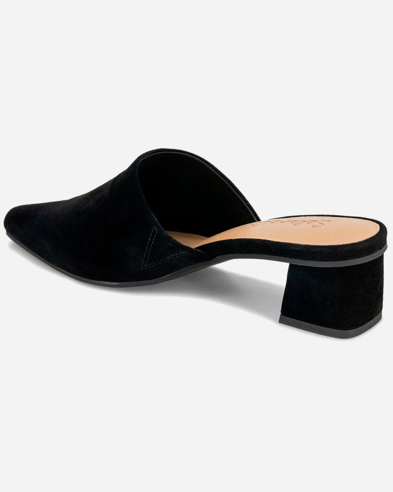 Lorelei Suede Mule Slide in Black