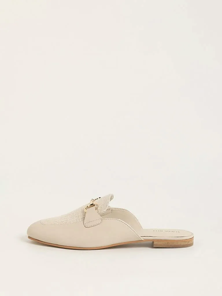 LUNA BLU Ivory Trim Mules