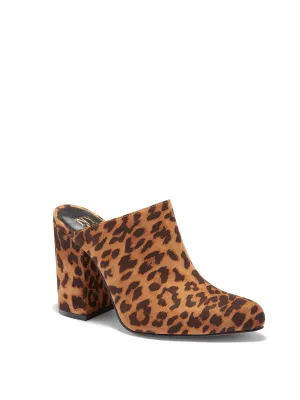 Maya Stacked Block-Heel Mule - Leopard-Print