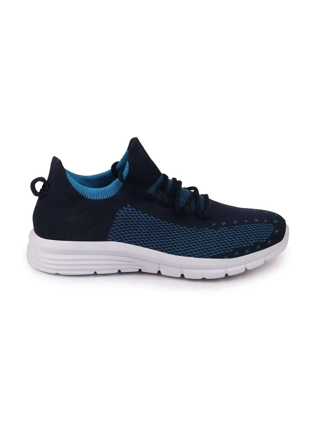 Men Navy Blue Sports & Outdoor Lace Up Running Shoes