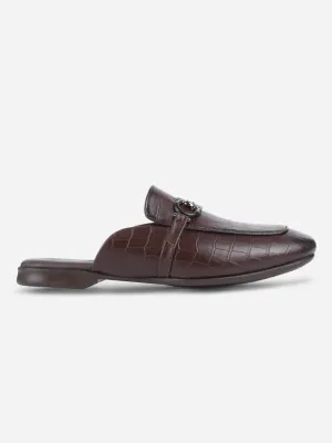 Men's Brown Smart Casual Buckle Mule (IX1089)