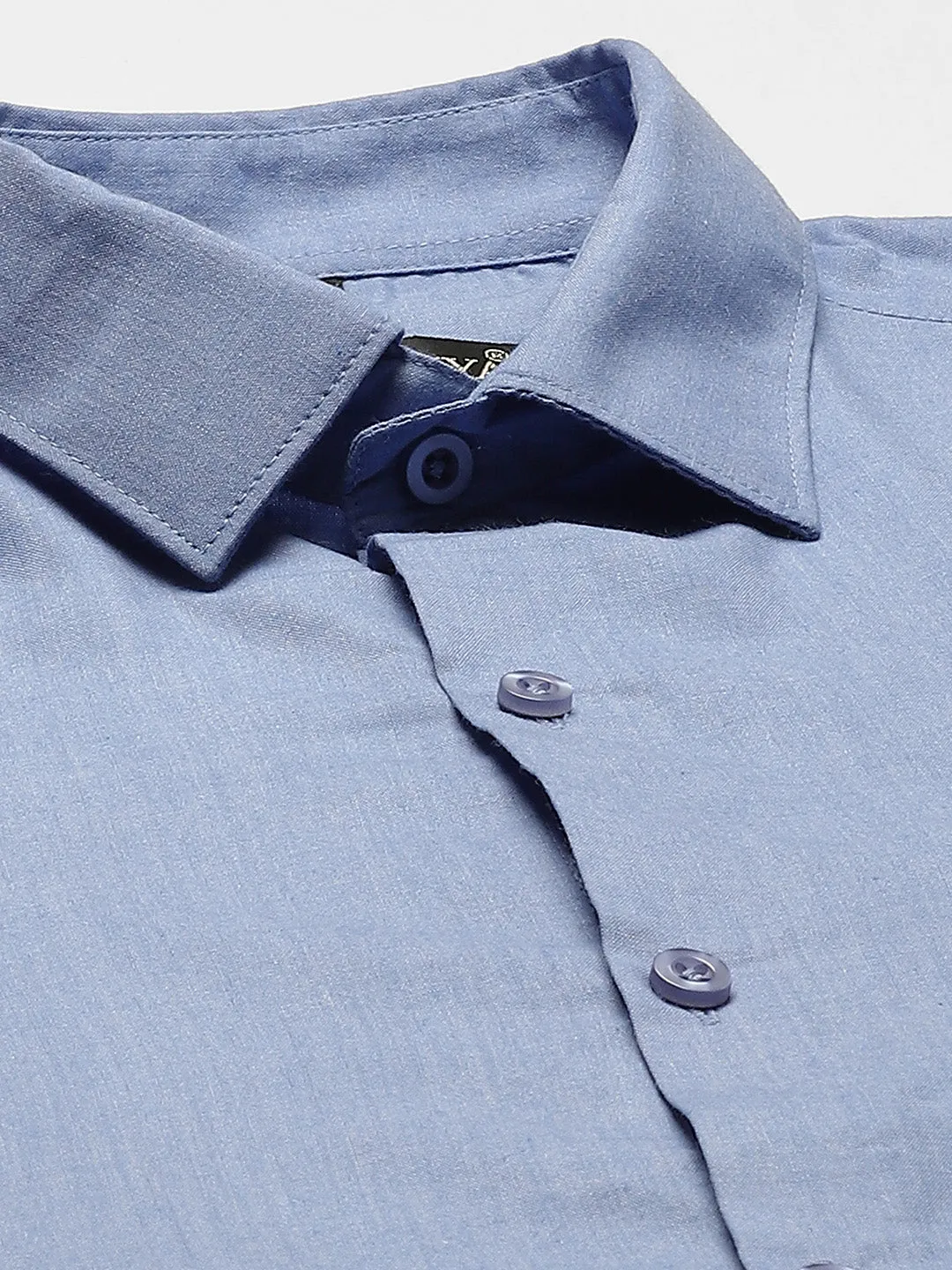 Men's Cotton Blue Classic Formal Shirt - Sojanya