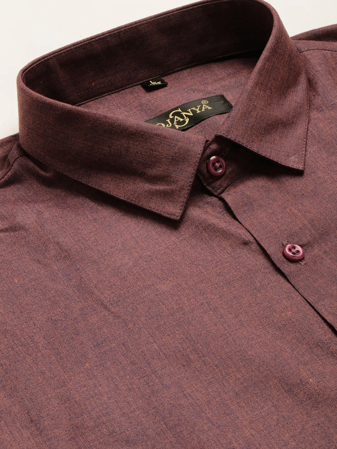 Men's Cotton Wine Classic Formal Shirt - Sojanya