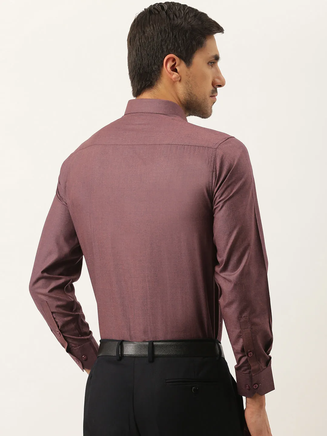 Men's Cotton Wine Classic Formal Shirt - Sojanya