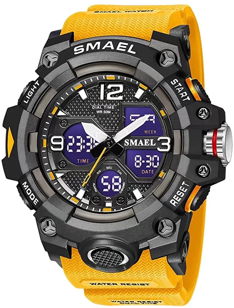 Men's Sports Outdoor Waterproof Wrist Watch with Multi Functions including LED