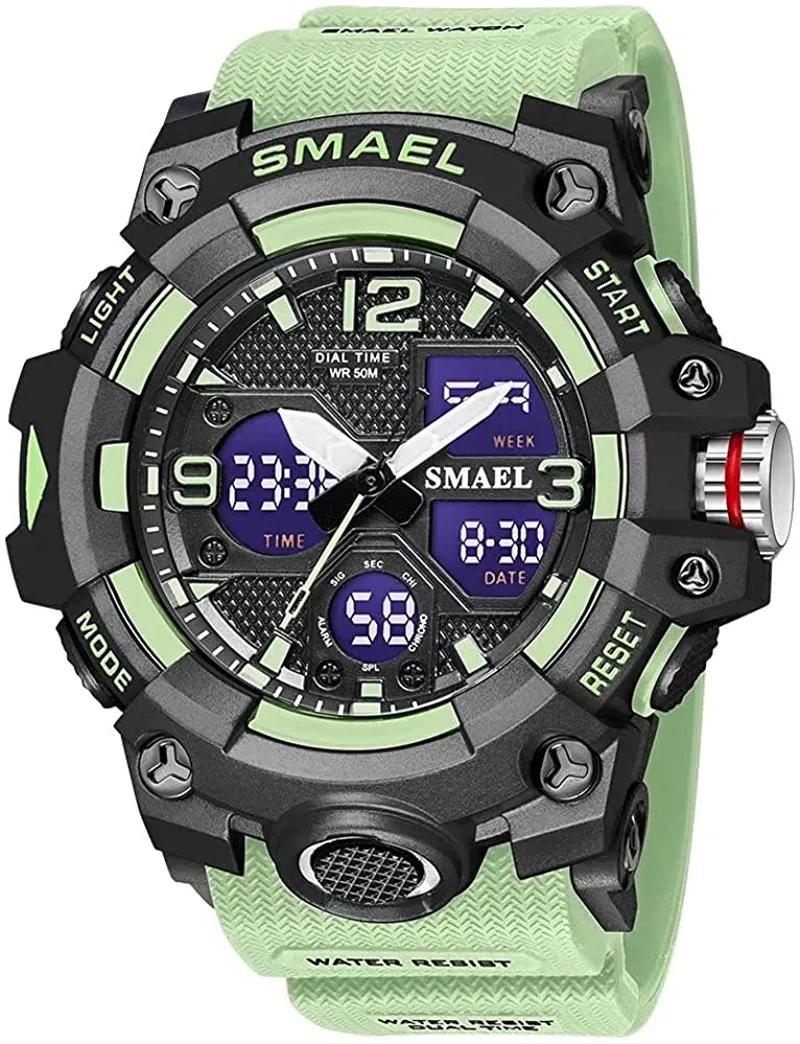 Men's Sports Outdoor Waterproof Wrist Watch with Multi Functions including LED