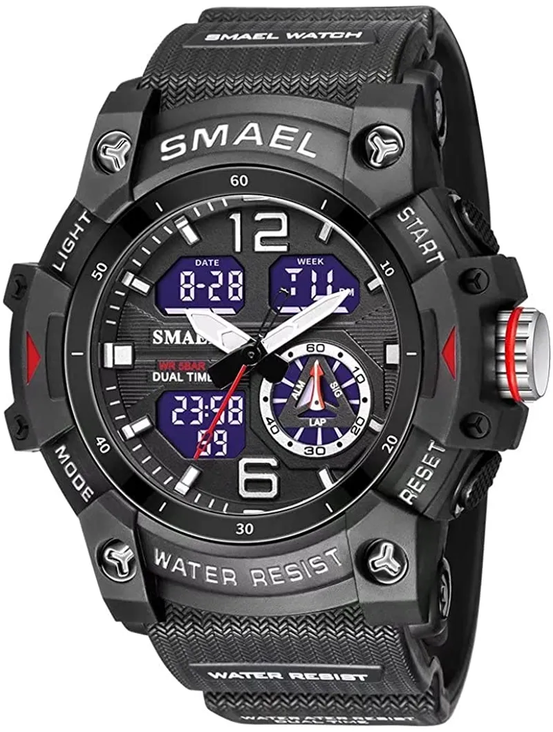 Men's Sports Outdoor Waterproof Wrist Watch with Multi Functions including LED