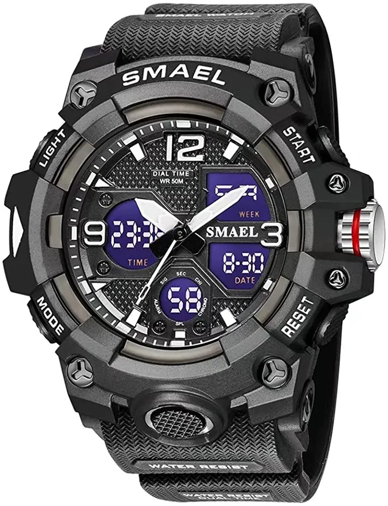 Men's Sports Outdoor Waterproof Wrist Watch with Multi Functions including LED