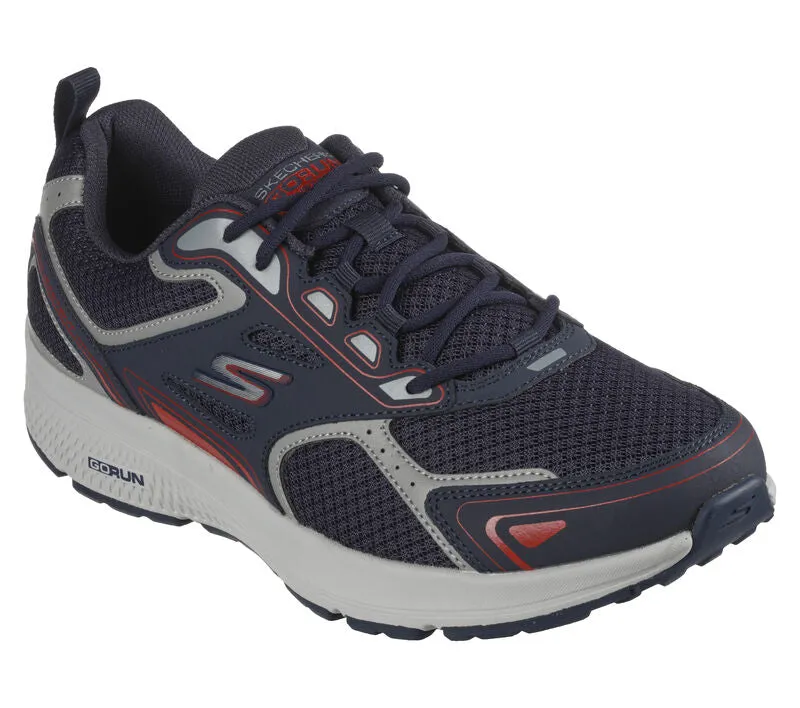 Men's Wide Fit Skechers 220034 Go Run Consistent Running Trainers - Navy/Red - Goga Mat