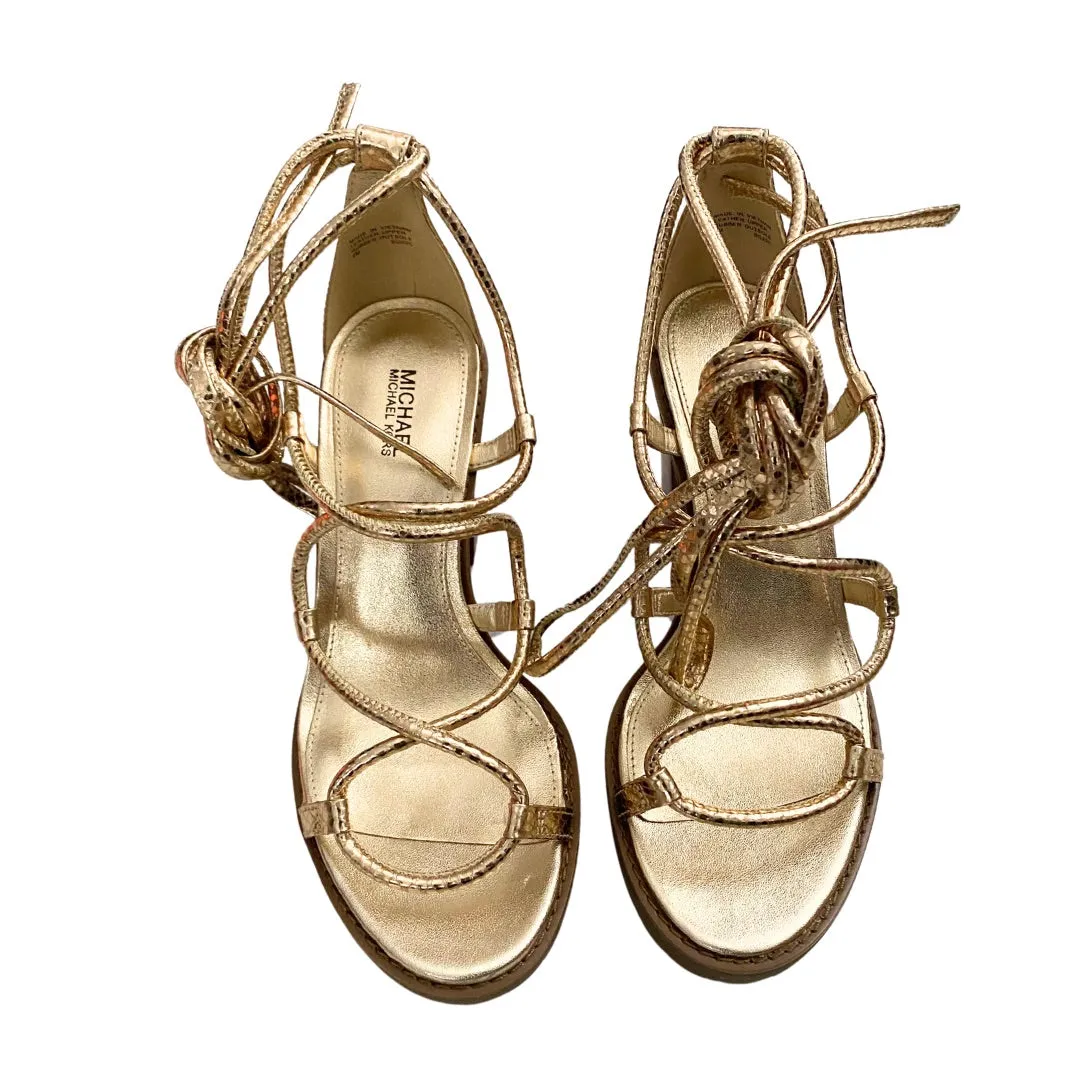 MICHAEL KORS Vero Lug Platform Sandals Gold