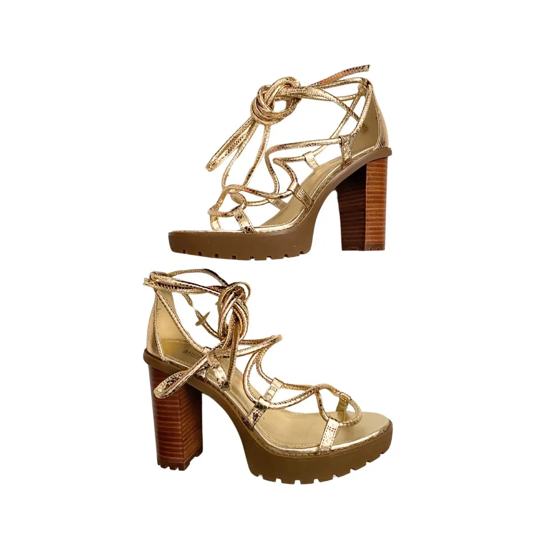 MICHAEL KORS Vero Lug Platform Sandals Gold