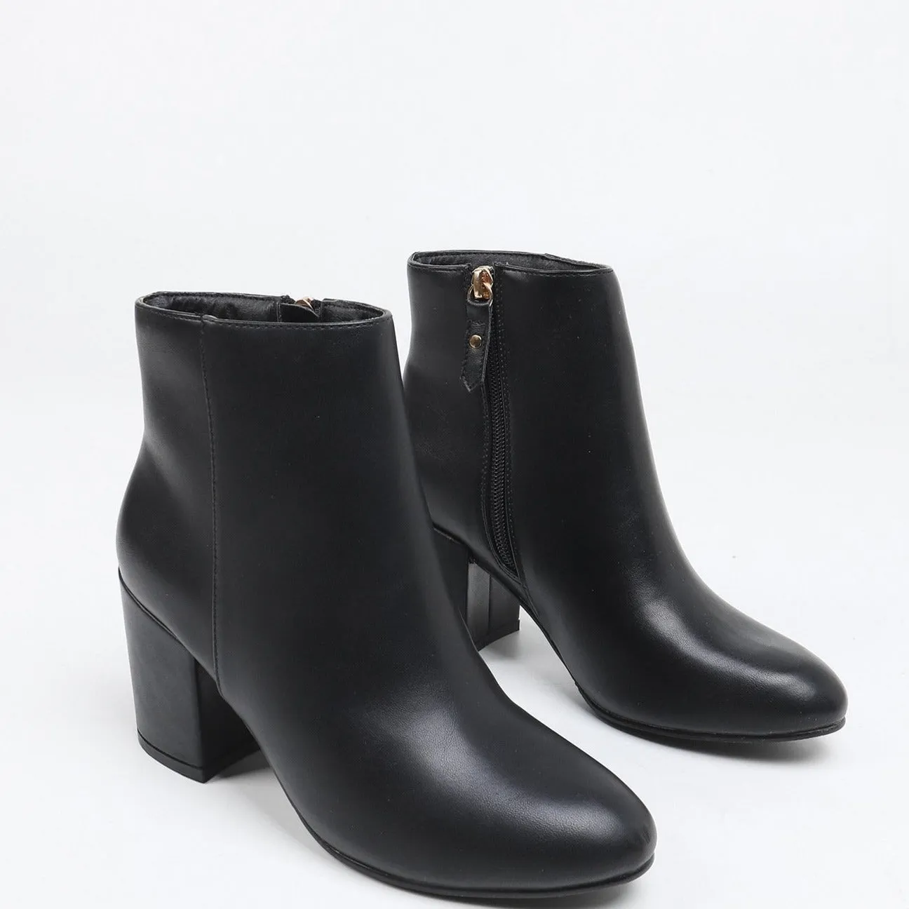 Minimalist Side Zipper Basic Short Boots