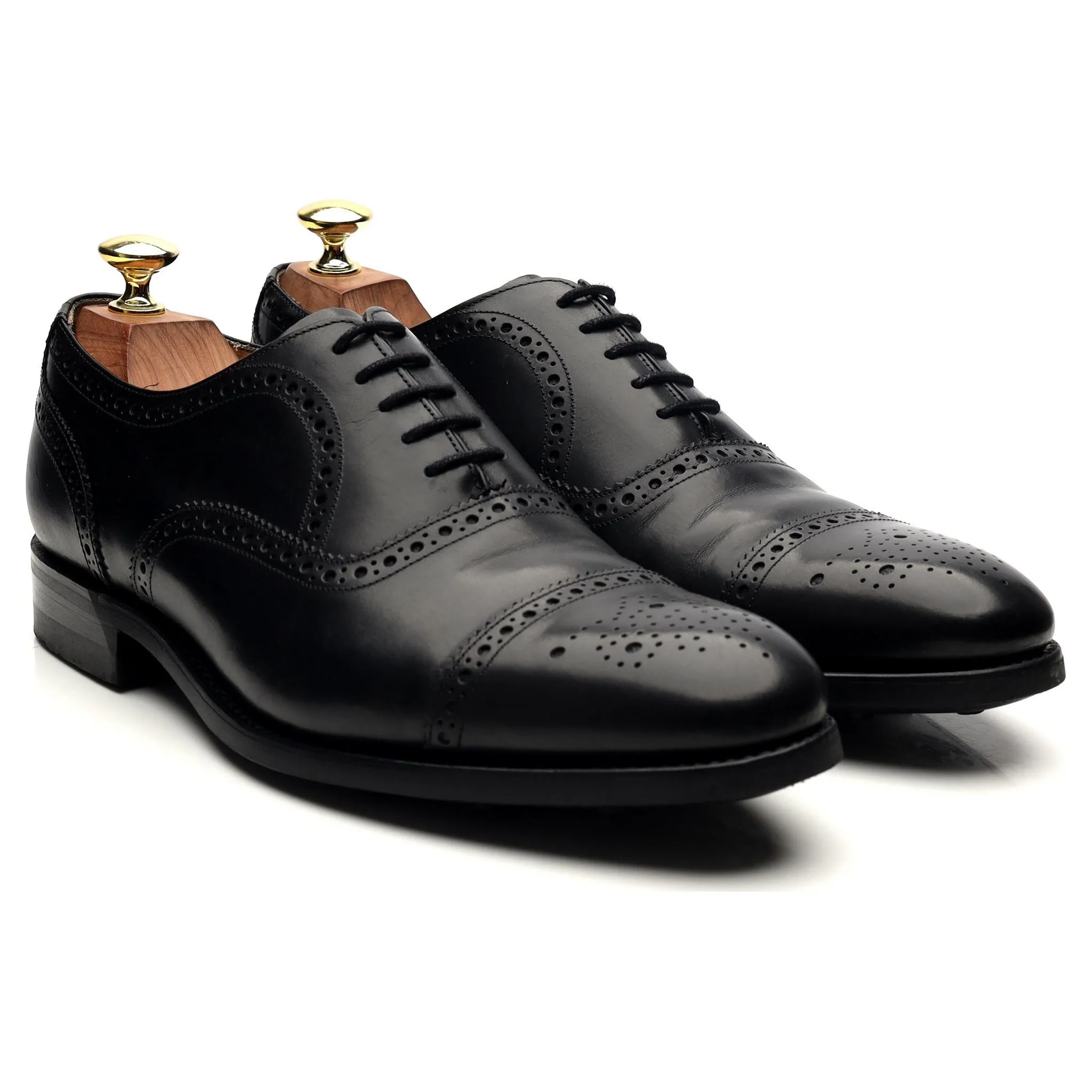 'Mirfield' Black Leather Oxford Brogues UK 7.5 F