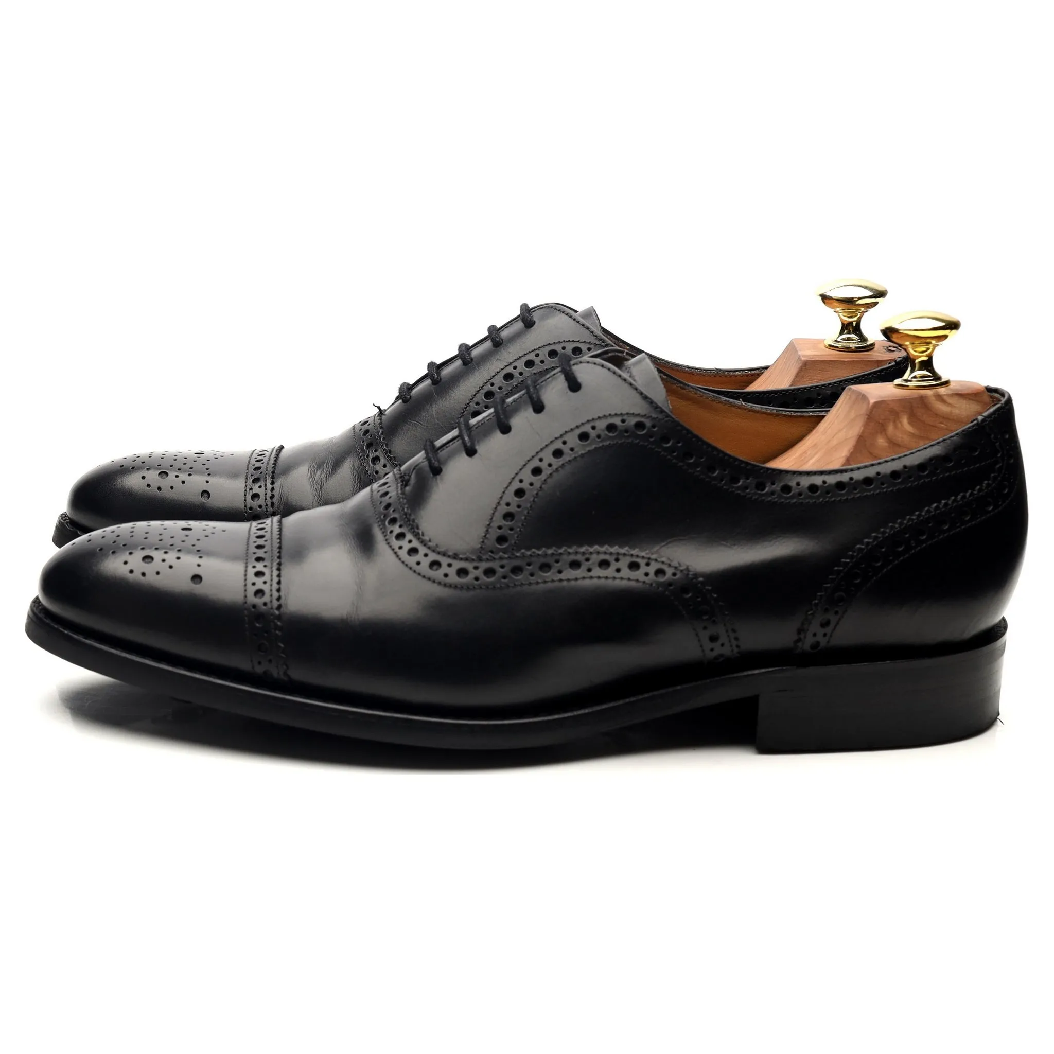 'Mirfield' Black Leather Oxford Brogues UK 7.5 F