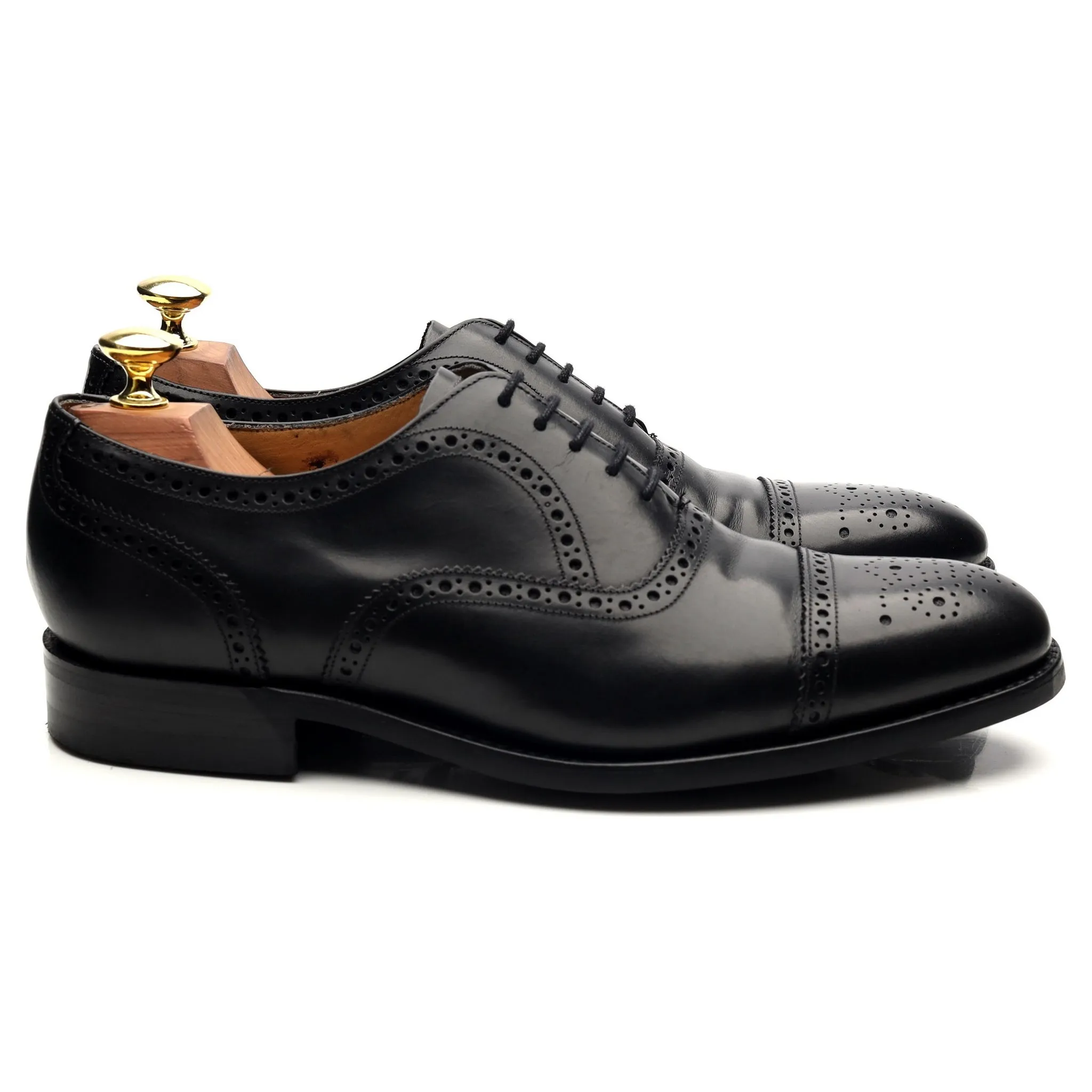 'Mirfield' Black Leather Oxford Brogues UK 7.5 F