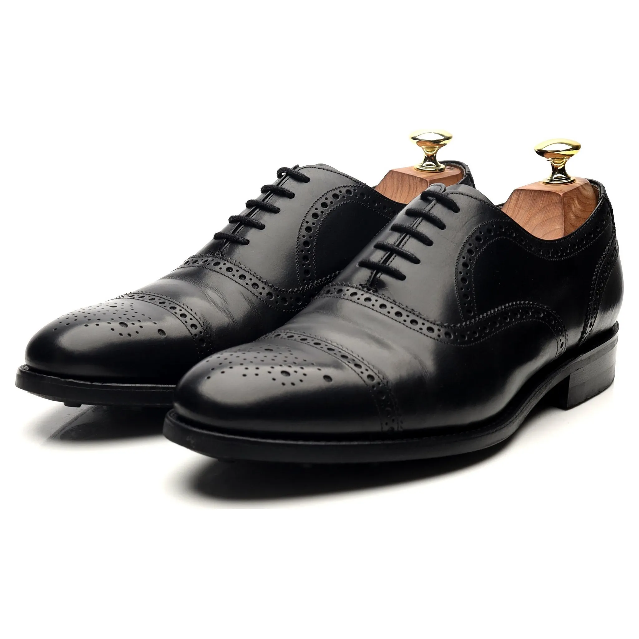 'Mirfield' Black Leather Oxford Brogues UK 7.5 F