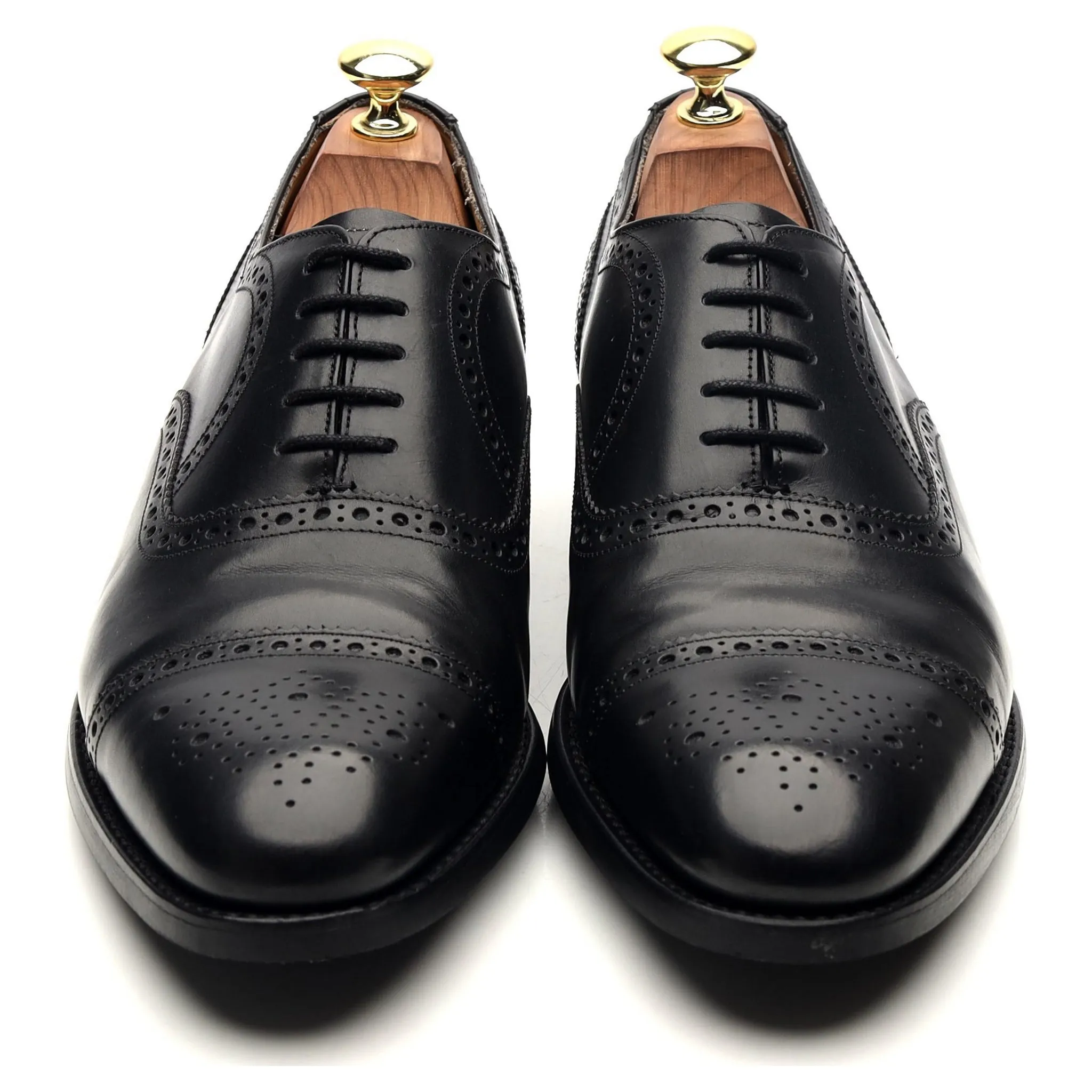 'Mirfield' Black Leather Oxford Brogues UK 7.5 F