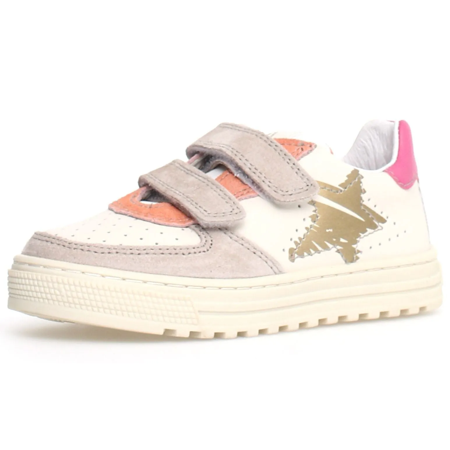 Naturino Hess 2 VL Girl's Sneakers - Beige/Milk/Flamingo