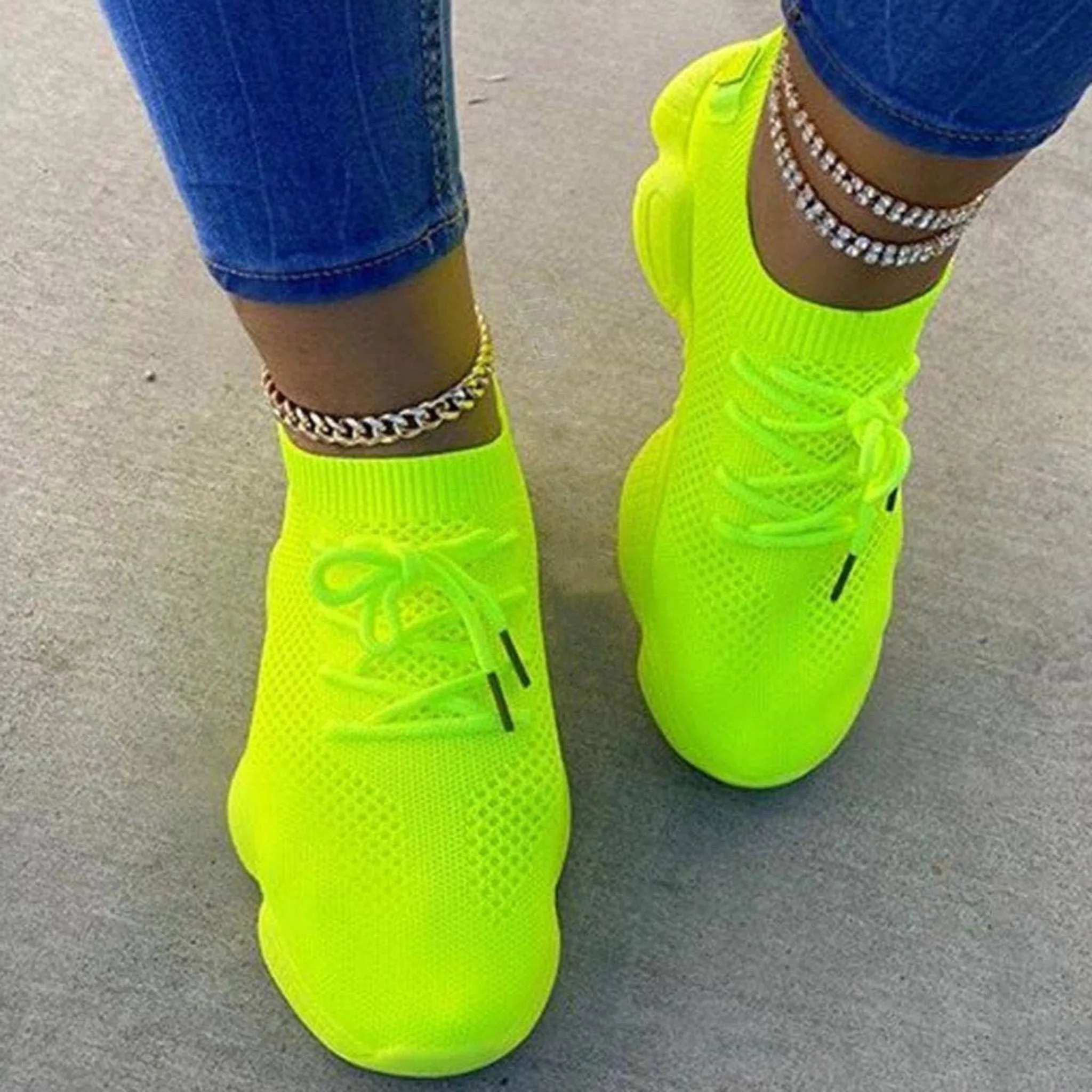 Neon Puffy Sneakers