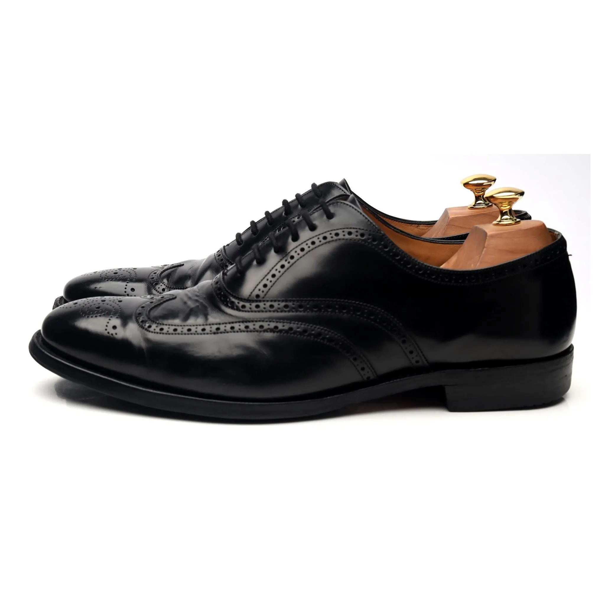 'New York' Black Leather Oxford Brogues UK 10 G