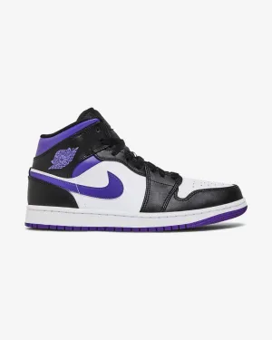 NIKE AIR JORDAN1 MID WHITE BLACK PURPLE