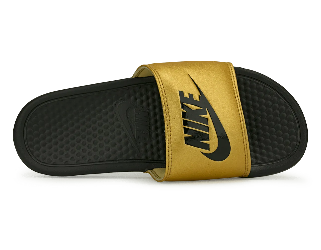 Nike Women's Benassi JDI Sandal Black/Metallic Gold