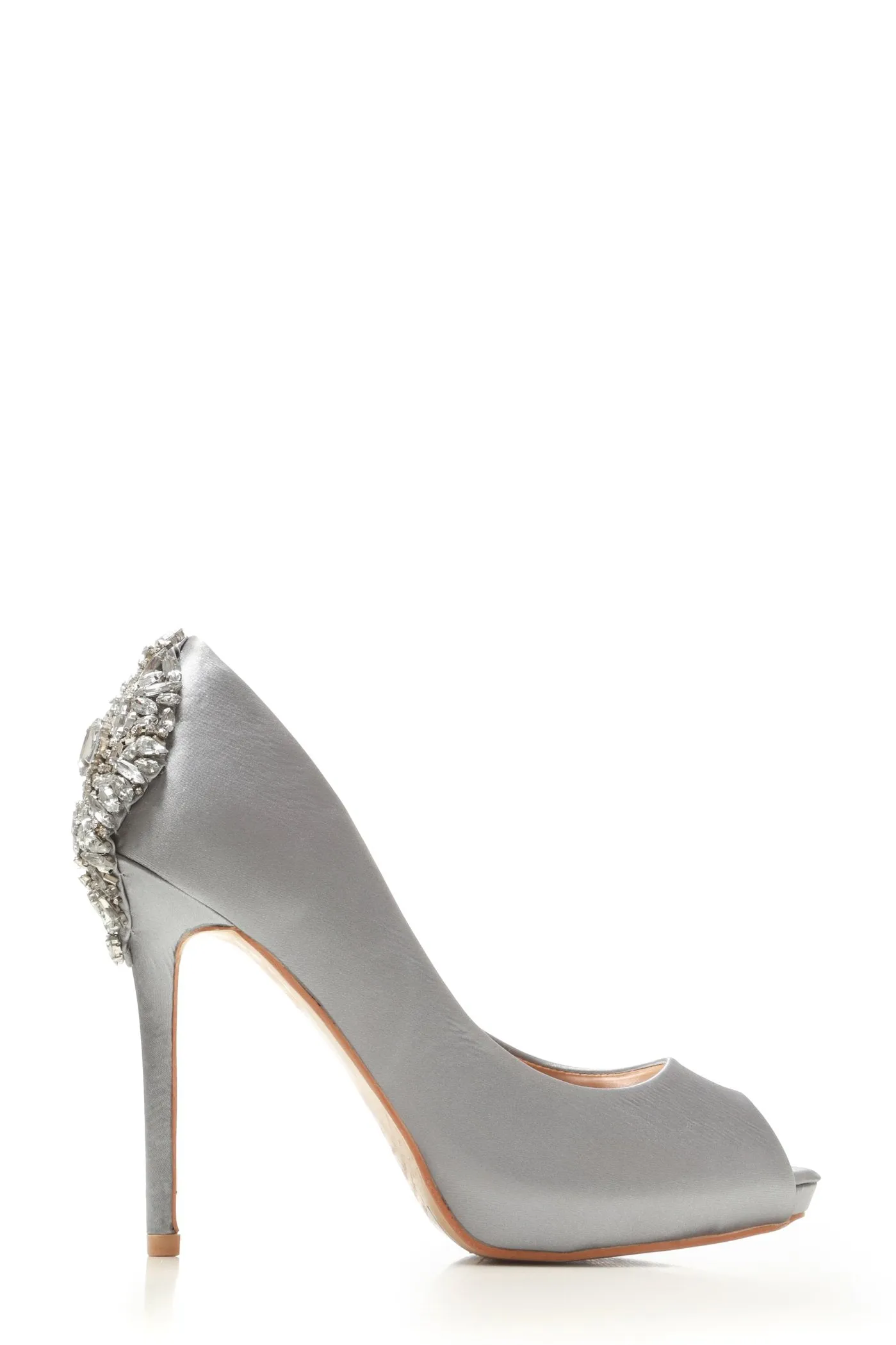 Nina peep toe with diamante gems on back