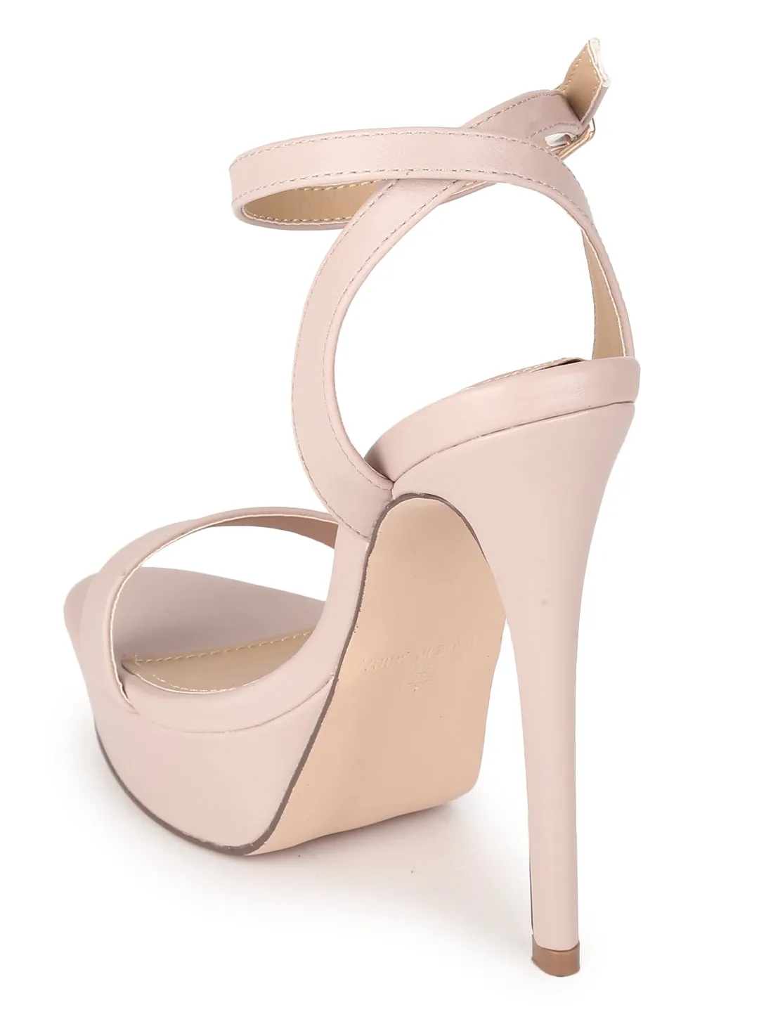 Nude PU High Platform Stiletto