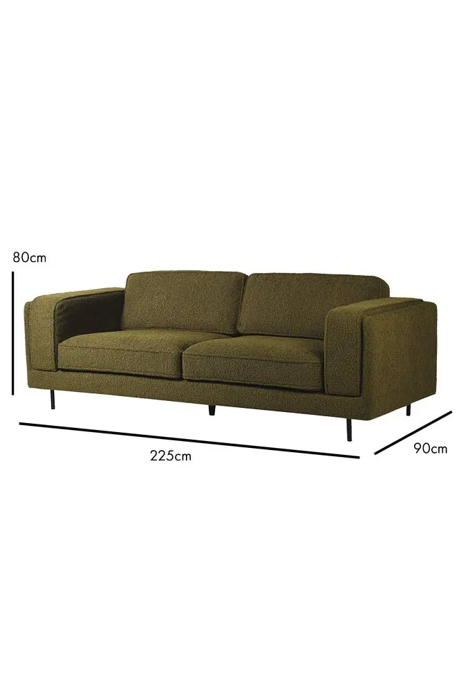 Olive Chunky Boucle Sofa