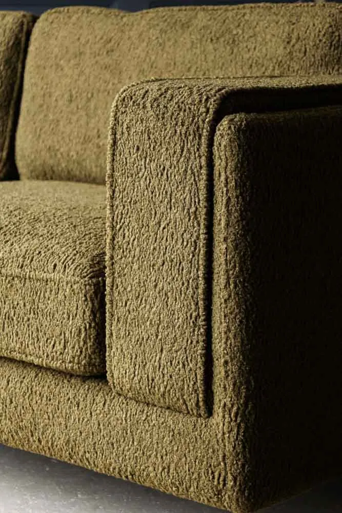 Olive Chunky Boucle Sofa