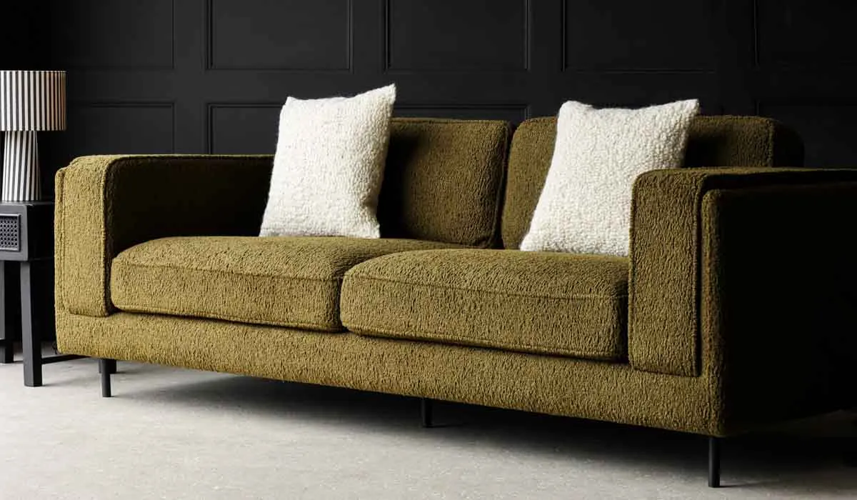 Olive Chunky Boucle Sofa