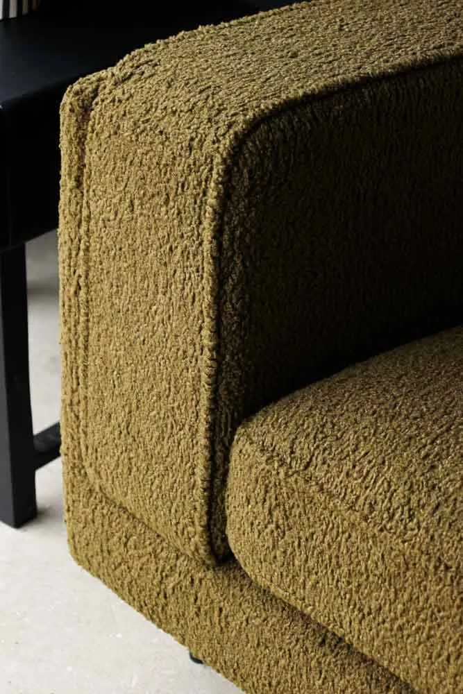 Olive Chunky Boucle Sofa