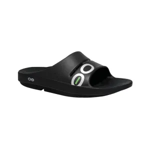 Oofos OOahh Sport Sandals Black White Unisex