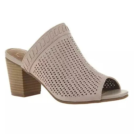 Open Toe Taupe Mule | Madeline Elixir