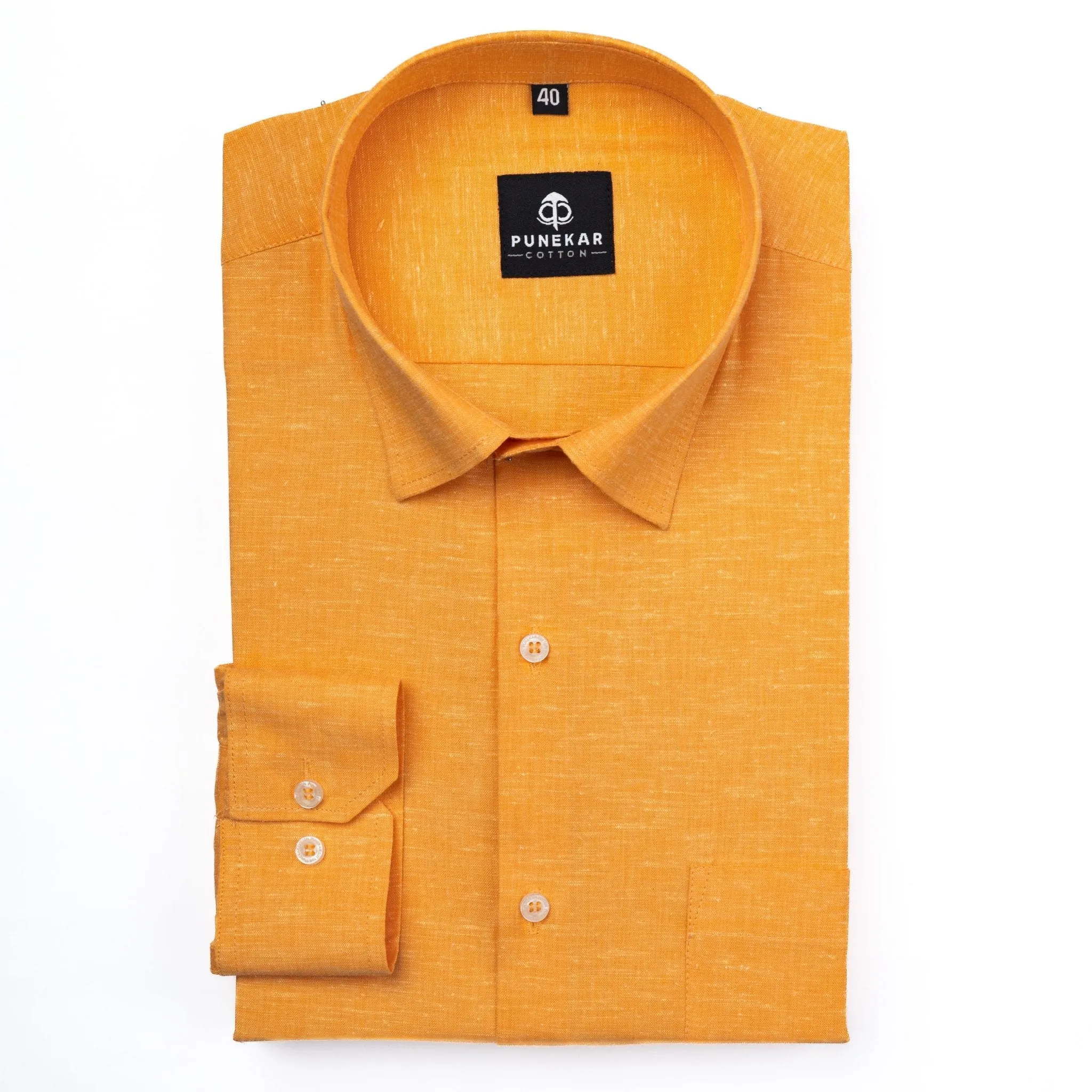 Orange Color Plain Pure Cotton For Men