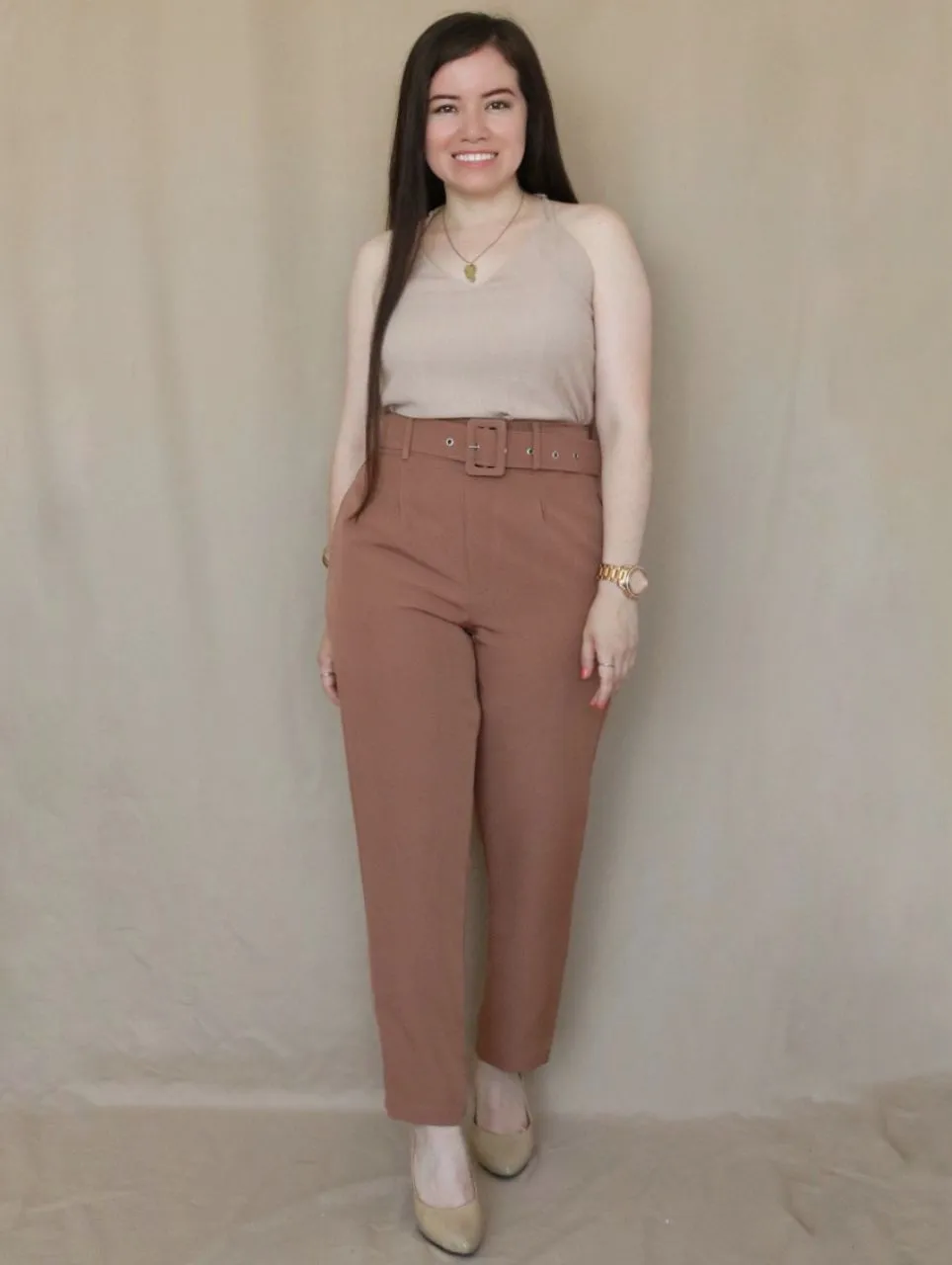 PANTALÓN SLOUCHY CON CORREA FORRADA