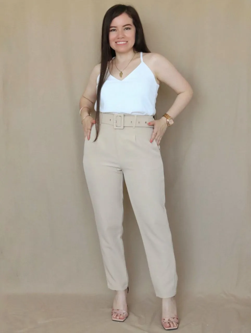 PANTALÓN SLOUCHY CON CORREA FORRADA