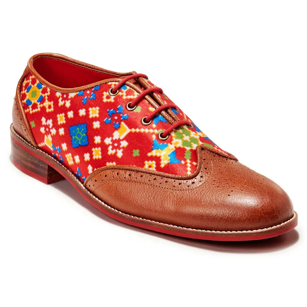 Patola Brogues Men – Crimson