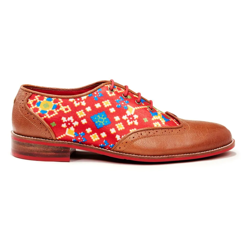 Patola Brogues Men – Crimson