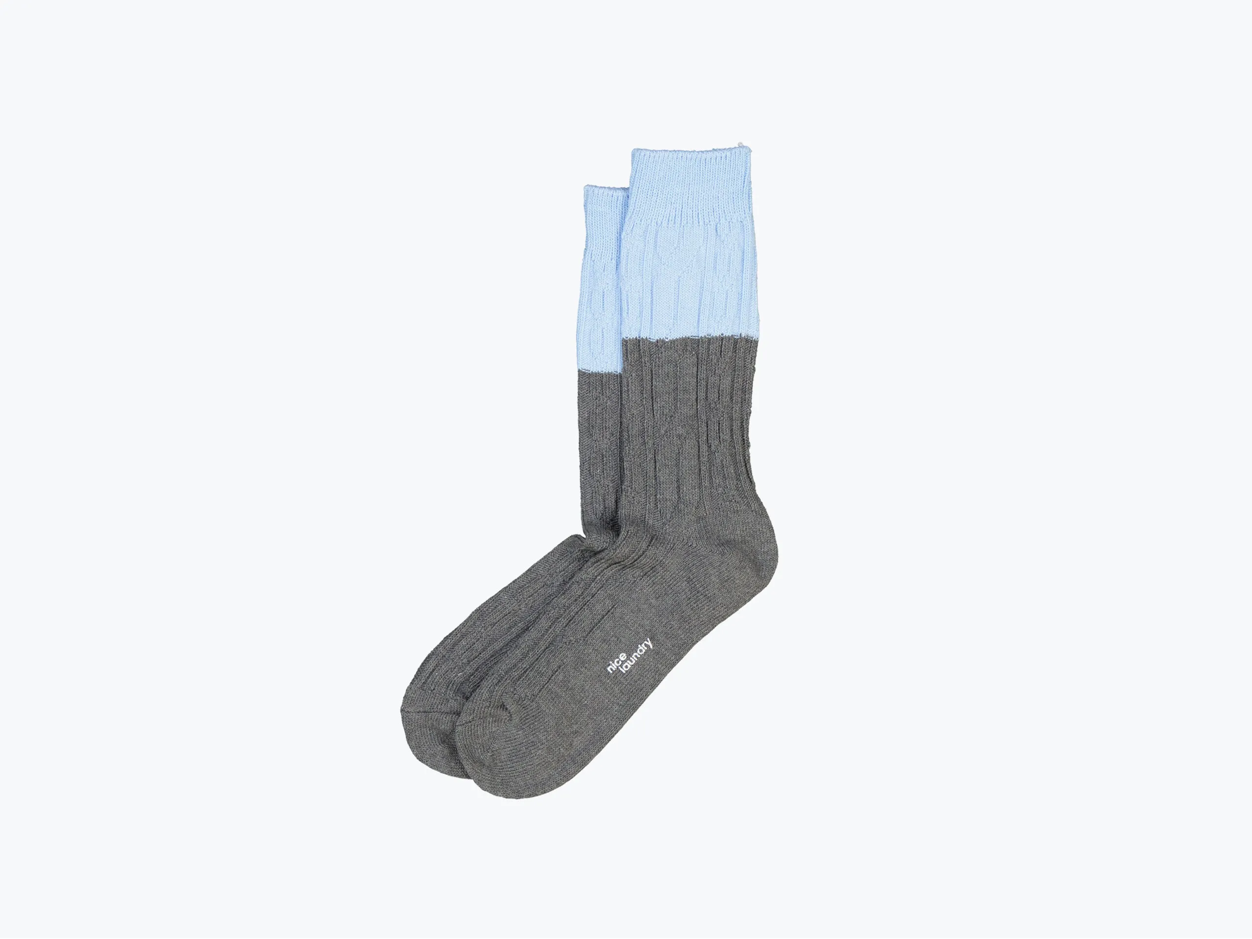 Pecora Chunky Knit-Grey/Light Blue