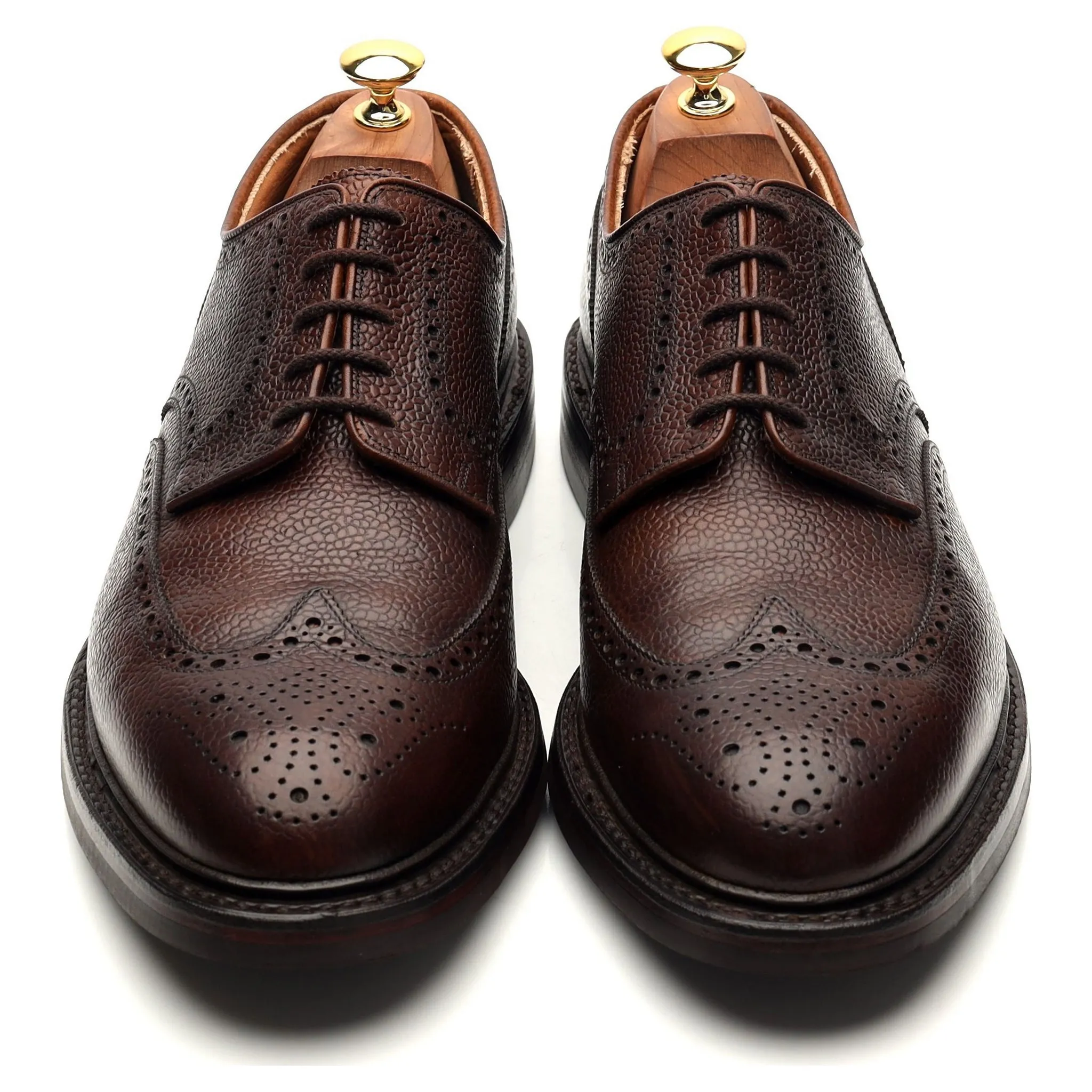 'Pembroke' Dark Brown Leather Derby Brogues UK 10.5 E