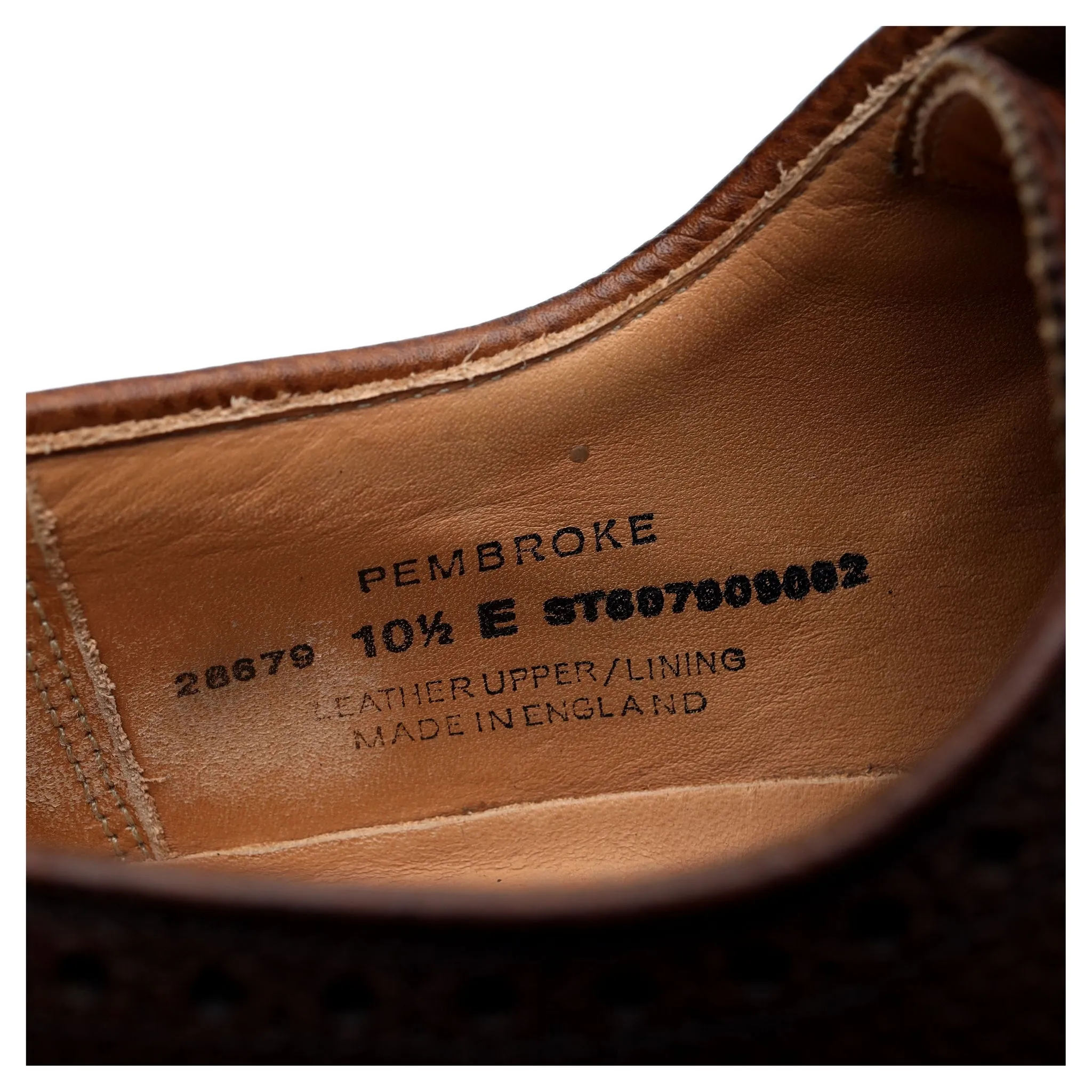 'Pembroke' Dark Brown Leather Derby Brogues UK 10.5 E