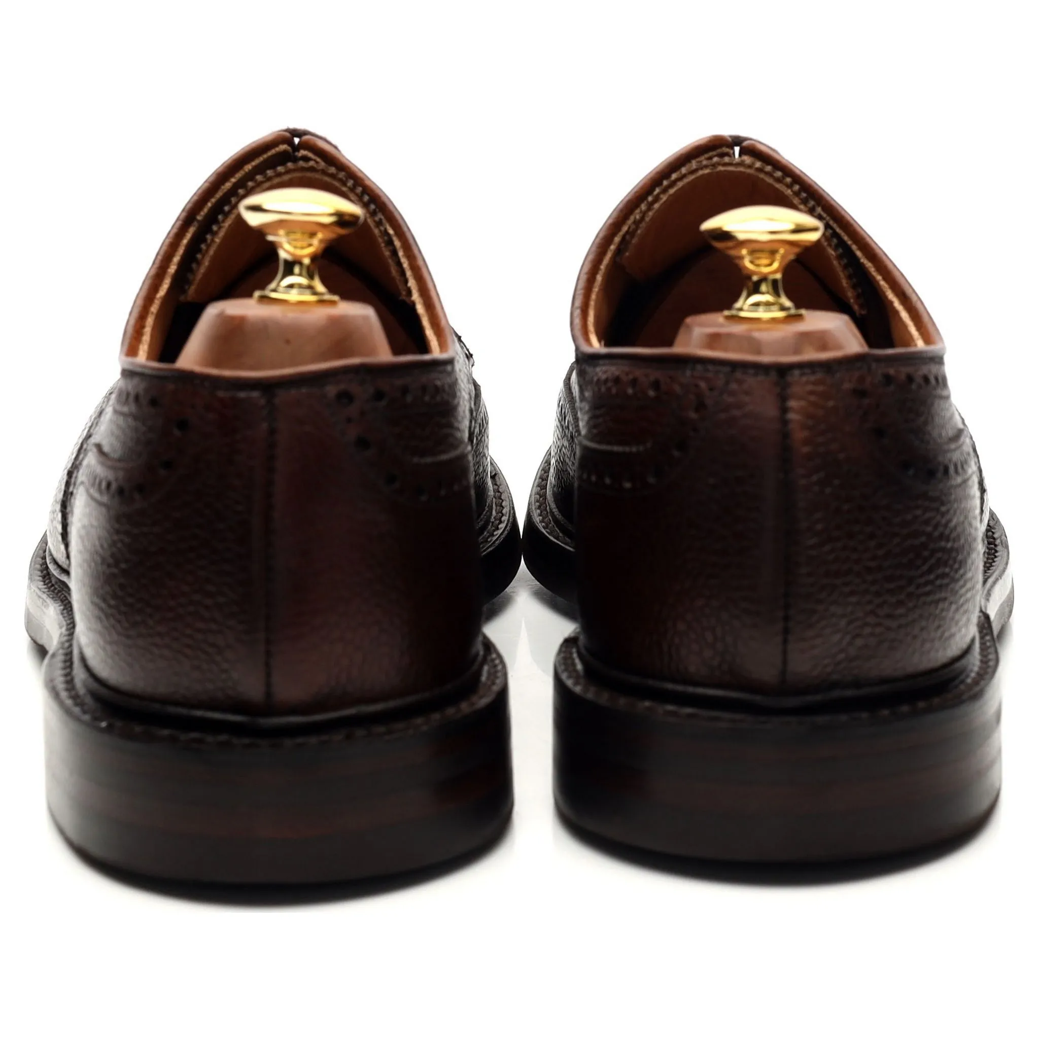 'Pembroke' Dark Brown Leather Derby Brogues UK 10.5 E