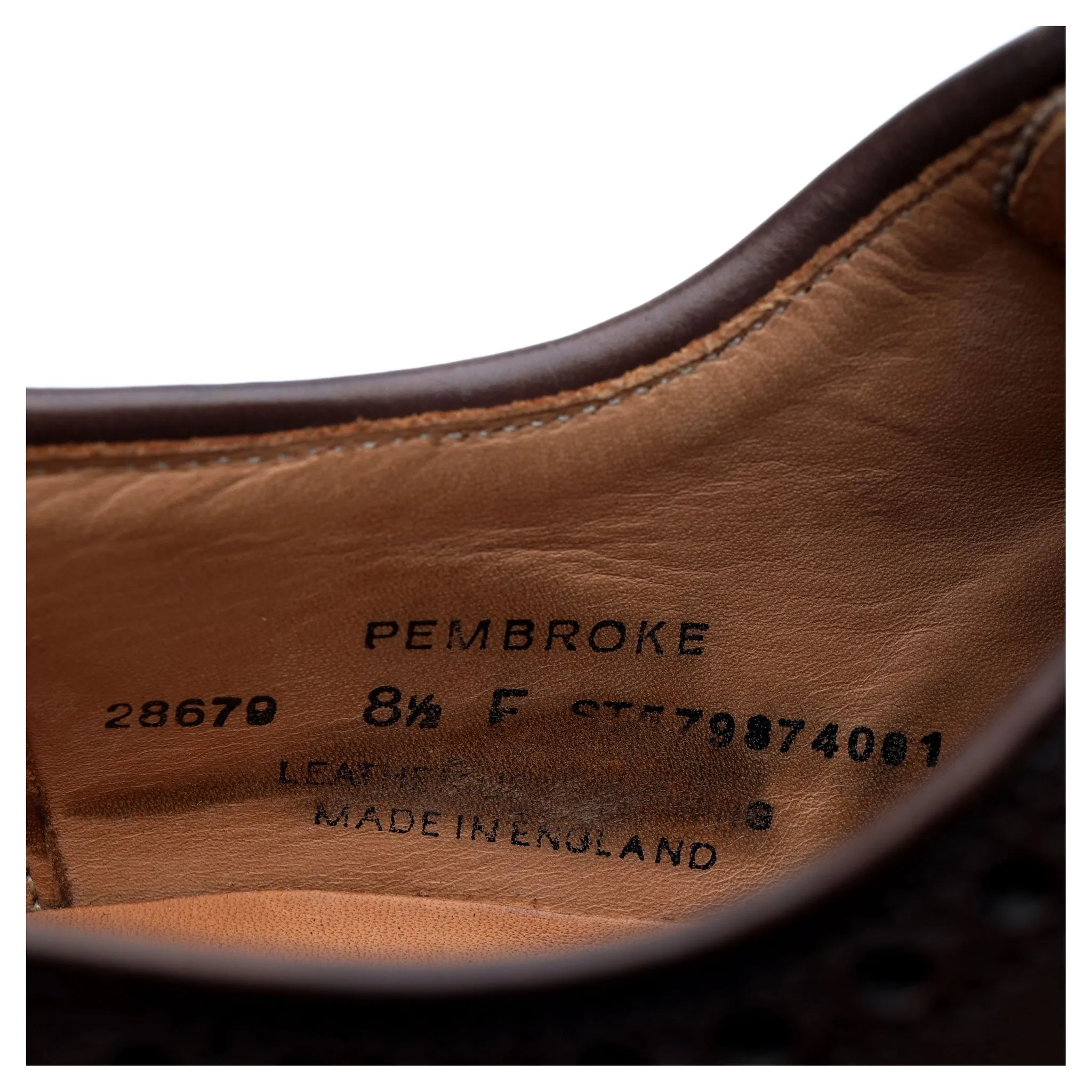 'Pembroke' Dark Brown Leather Derby UK 8.5 E