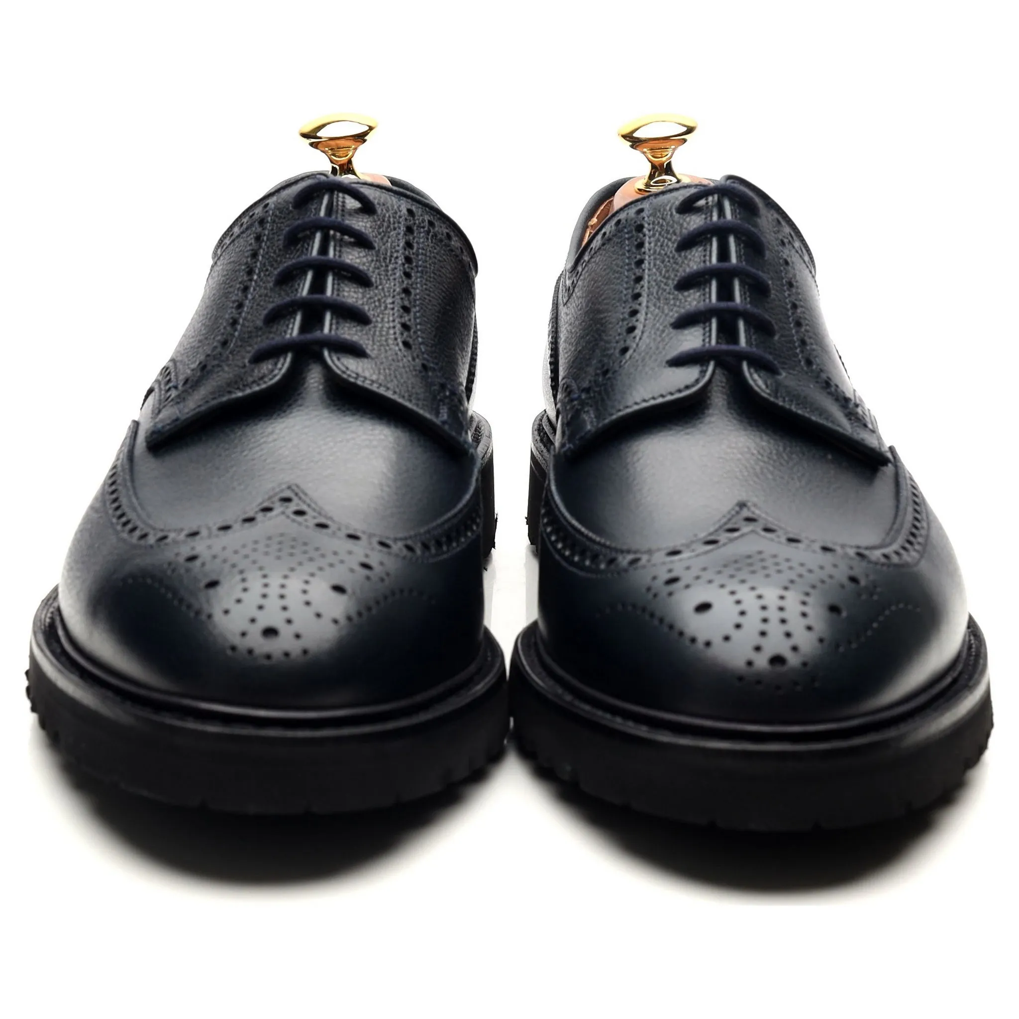 'Pembroke' Navy Blue Leather Derby Brogues UK 10 E