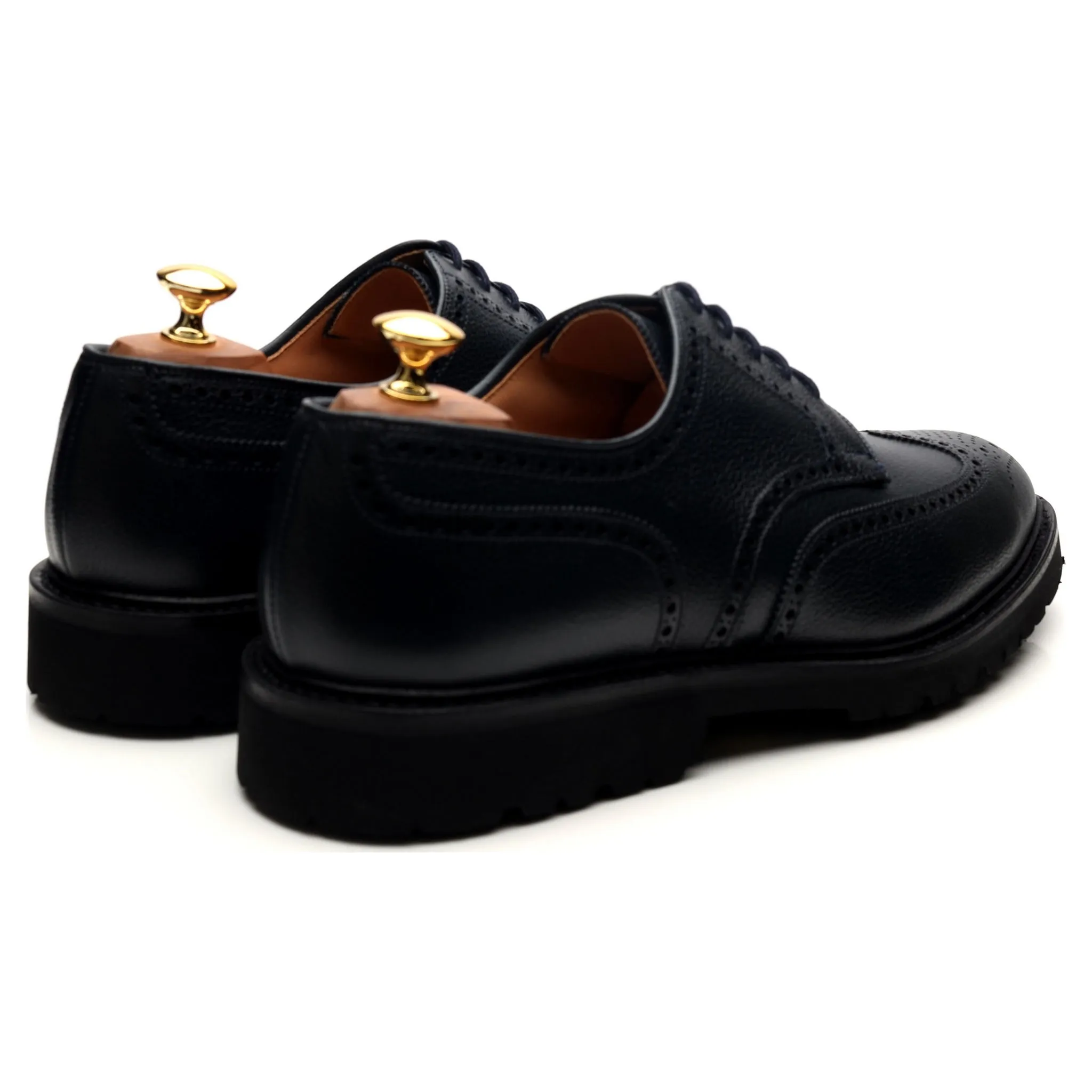 'Pembroke' Navy Blue Leather Derby Brogues UK 10 E