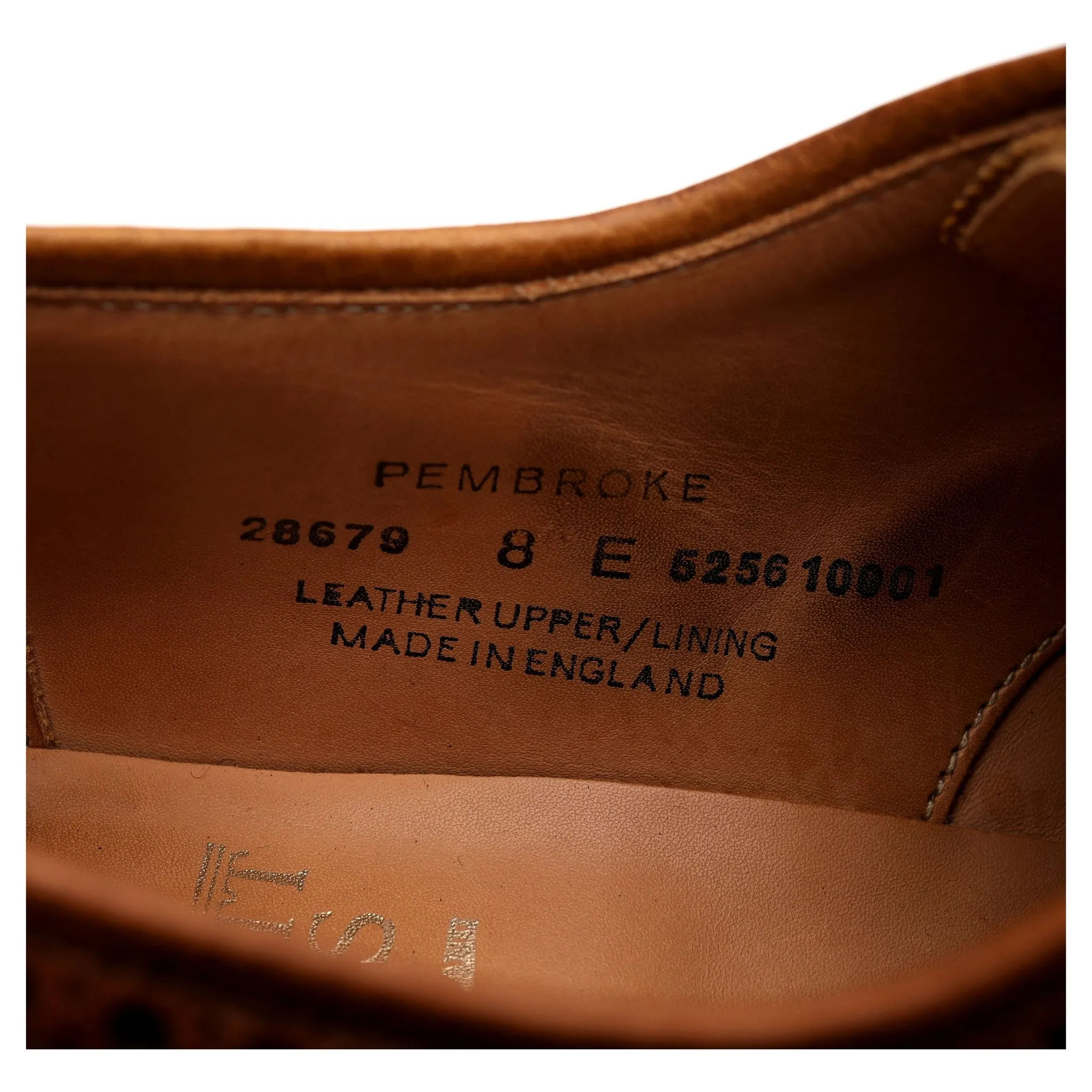 'Pembroke' Tan Brown Leather Derby Brogues UK 8 E