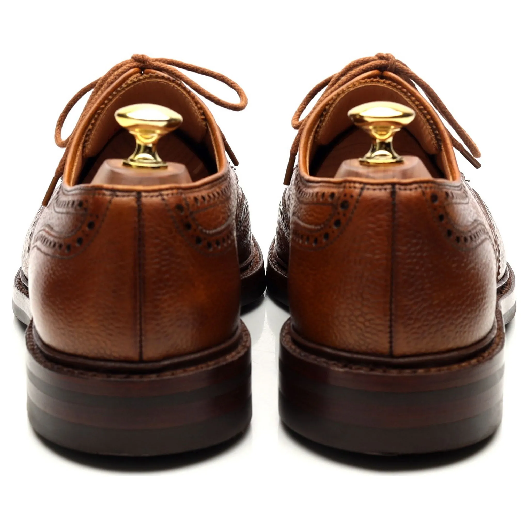 'Pembroke' Tan Brown Leather Derby Brogues UK 8 E