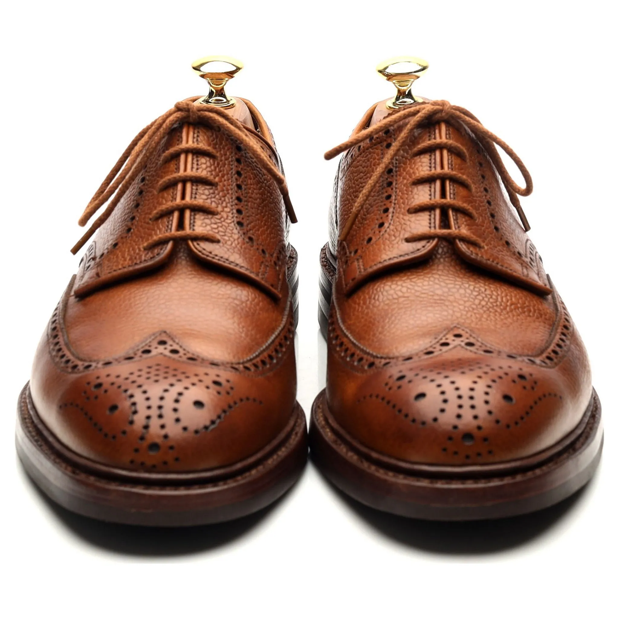 'Pembroke' Tan Brown Leather Derby Brogues UK 8 E